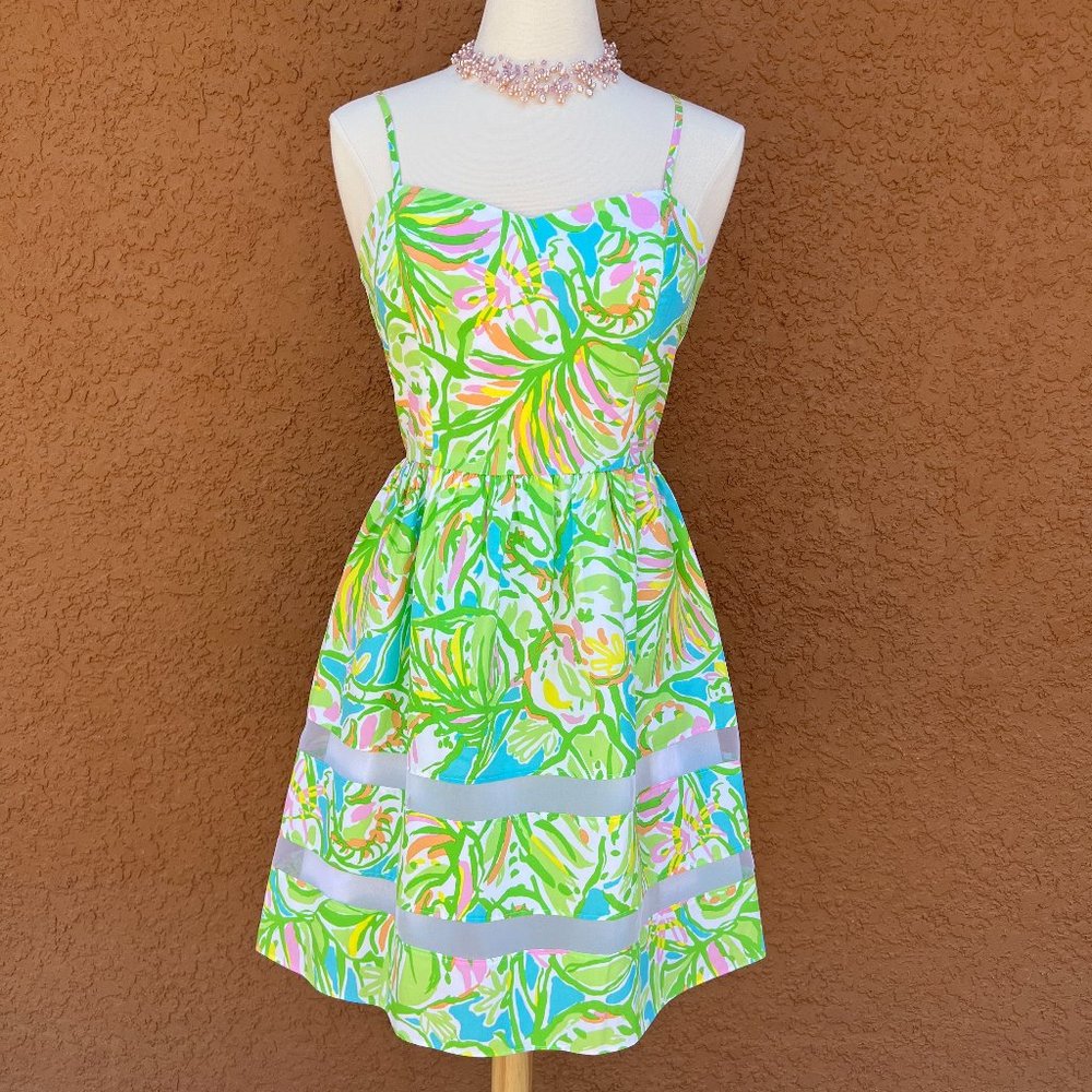 Lilly Pulitzer Size 2 NWOT Dress with Built in Bra Ribboned Skirt